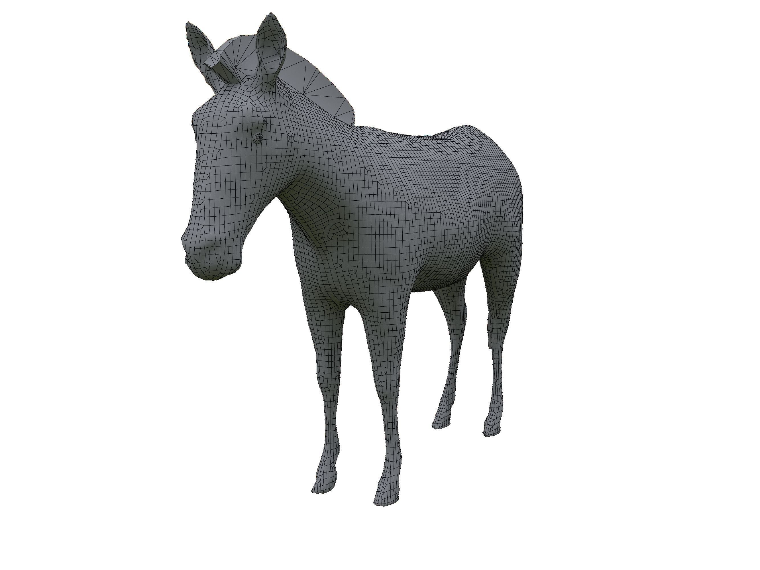 Zebra Low Poly For Games and VR Low-poly 3D model_19