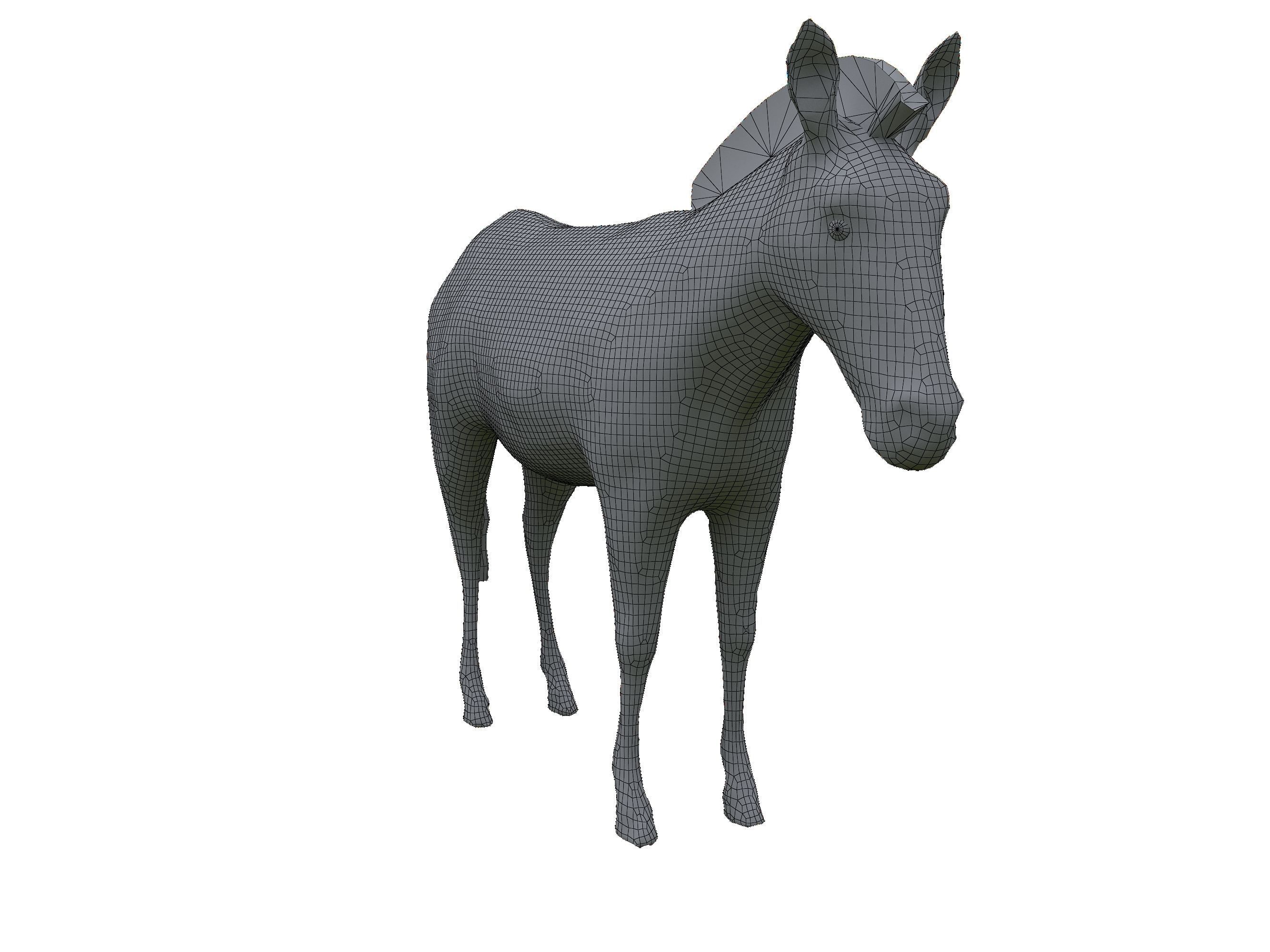 Zebra Low Poly For Games and VR Low-poly 3D model_21