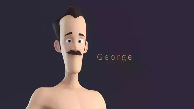 George cartoon Male Cartoon Character 3D model
