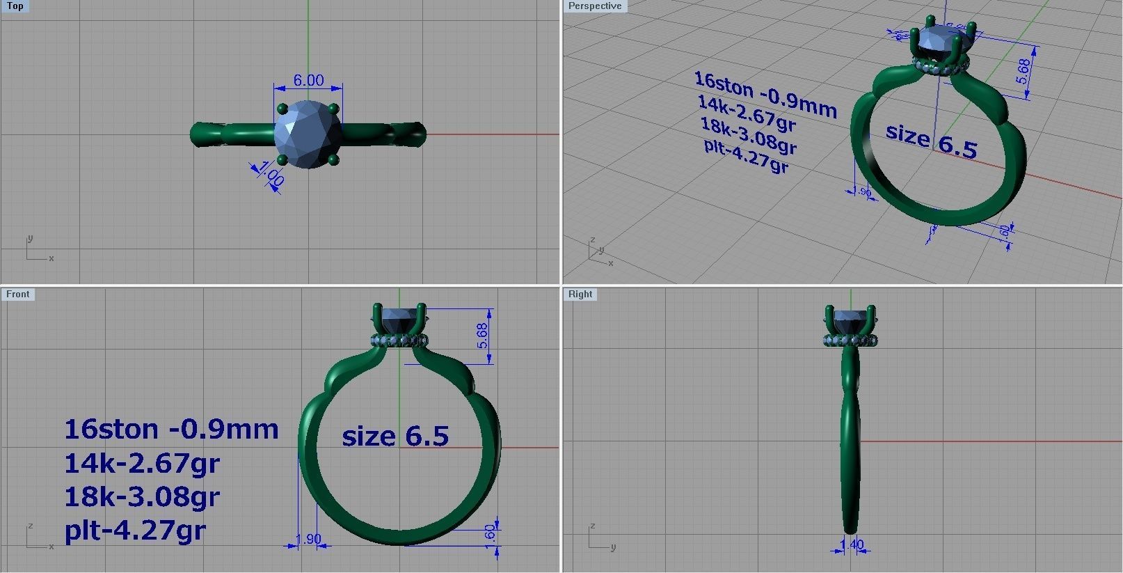  Engagement Ring 3D print model 3D print model_5