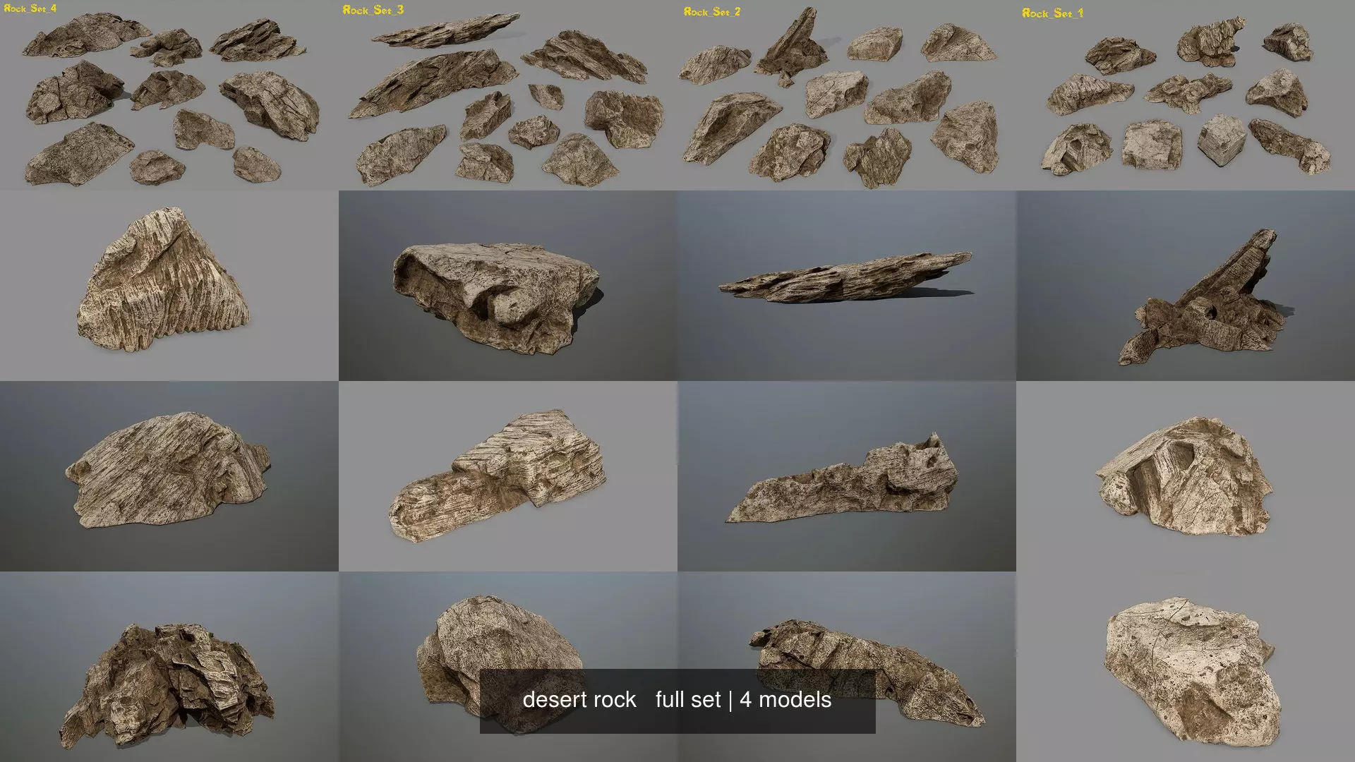 desert rock   full set 3D Model Collection_0
