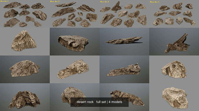 desert rock   full set 3D Model Collection
