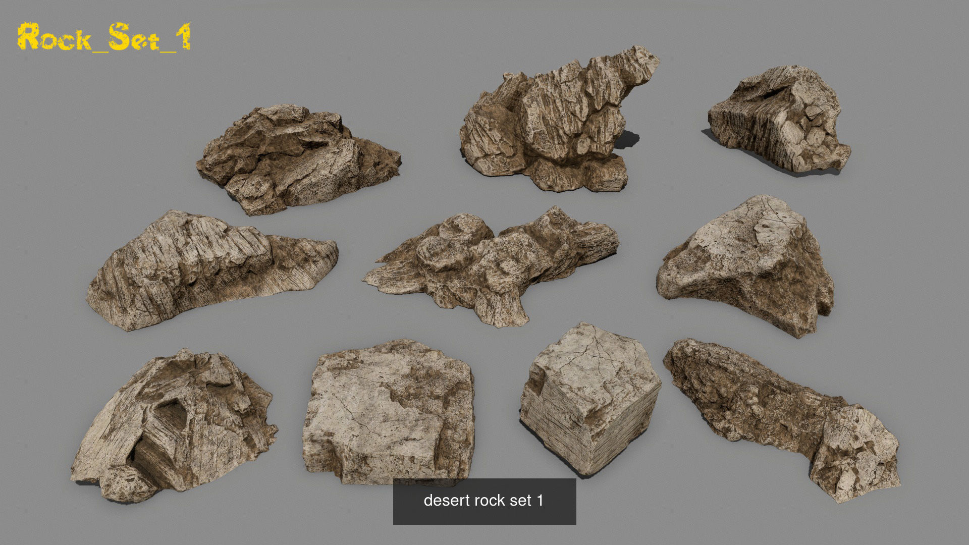 desert rock   full set 3D Model Collection_4