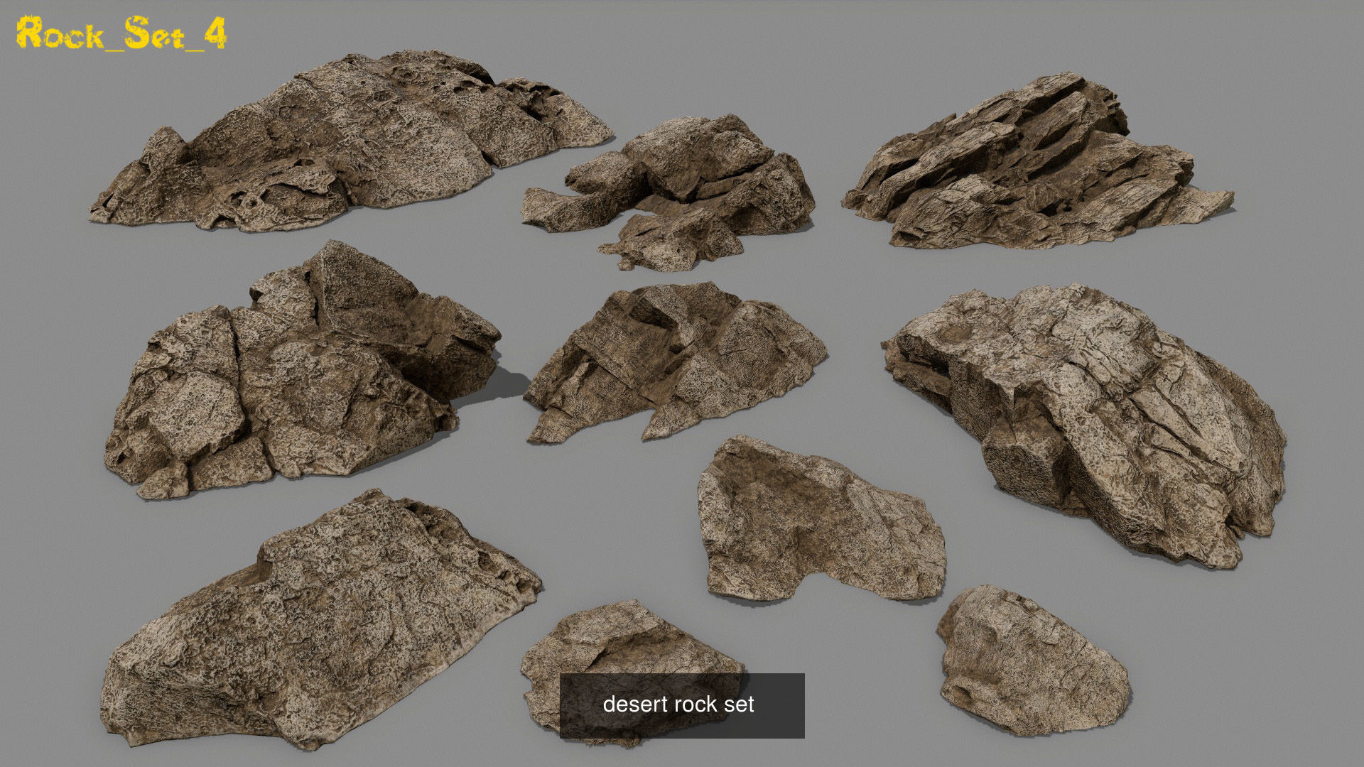 desert rock   full set 3D Model Collection_1