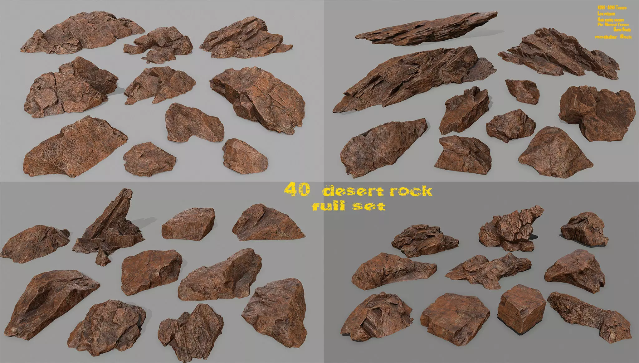 desert rock  full set  3D Model Collection_0