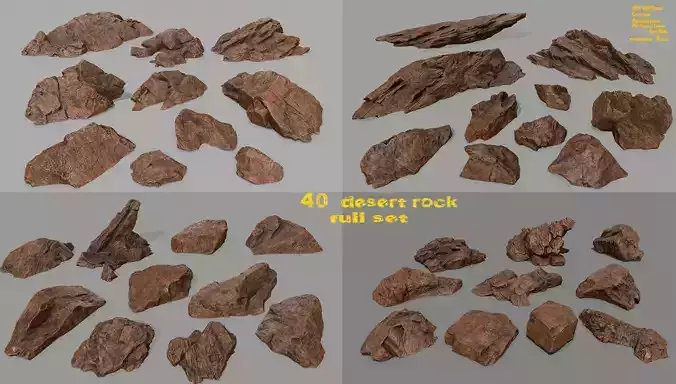 desert rock  full set  3D Model Collection