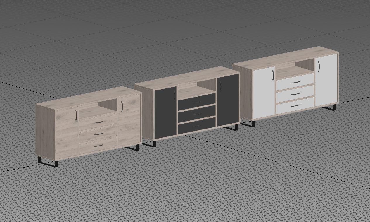 TV Cabinet  Commode Shelf Wood 3D Model Collection _32