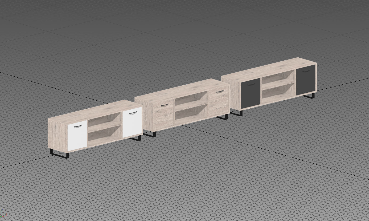 TV Cabinet  Commode Shelf Wood 3D Model Collection _33