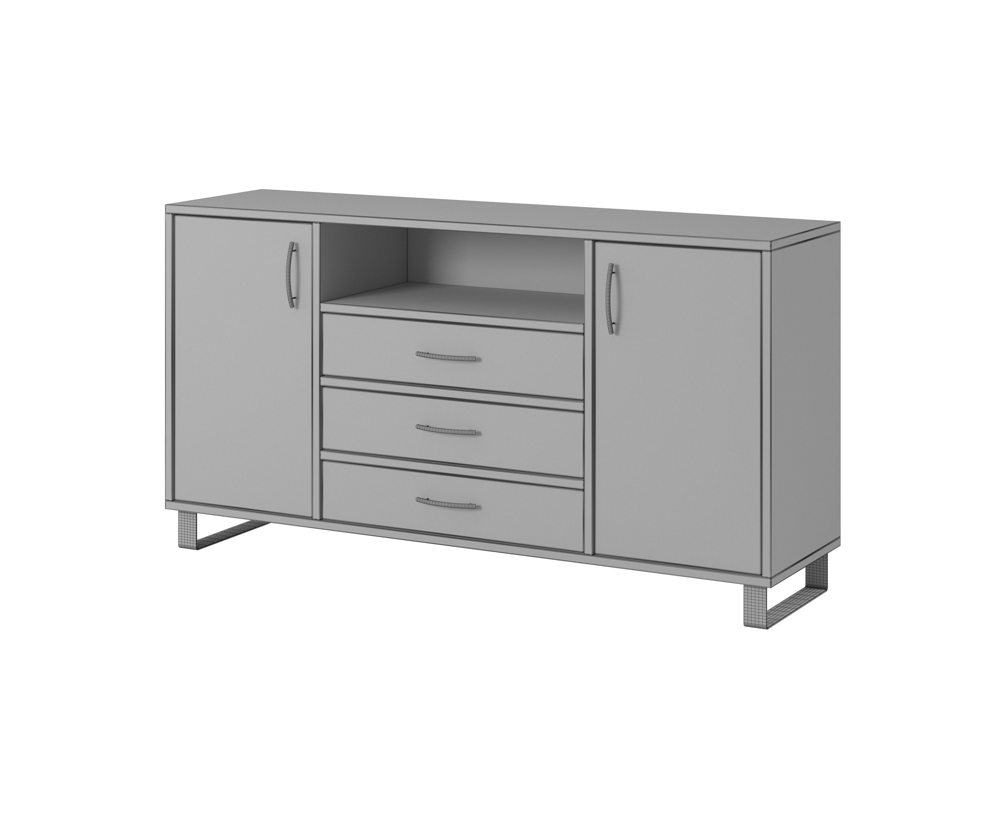 TV Cabinet  Commode Shelf Wood 3D Model Collection _35