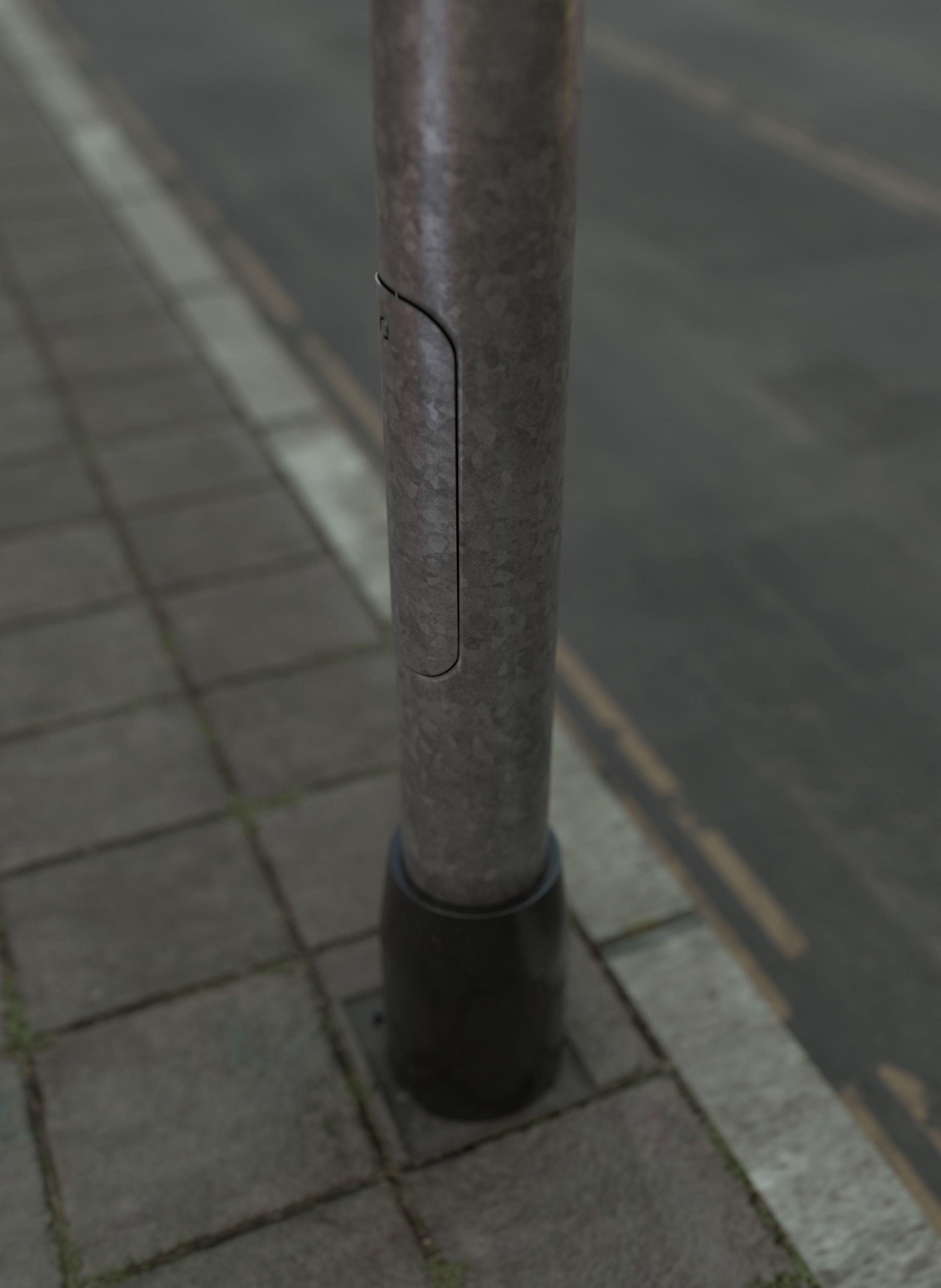 solar street light Low-poly 3D model_3
