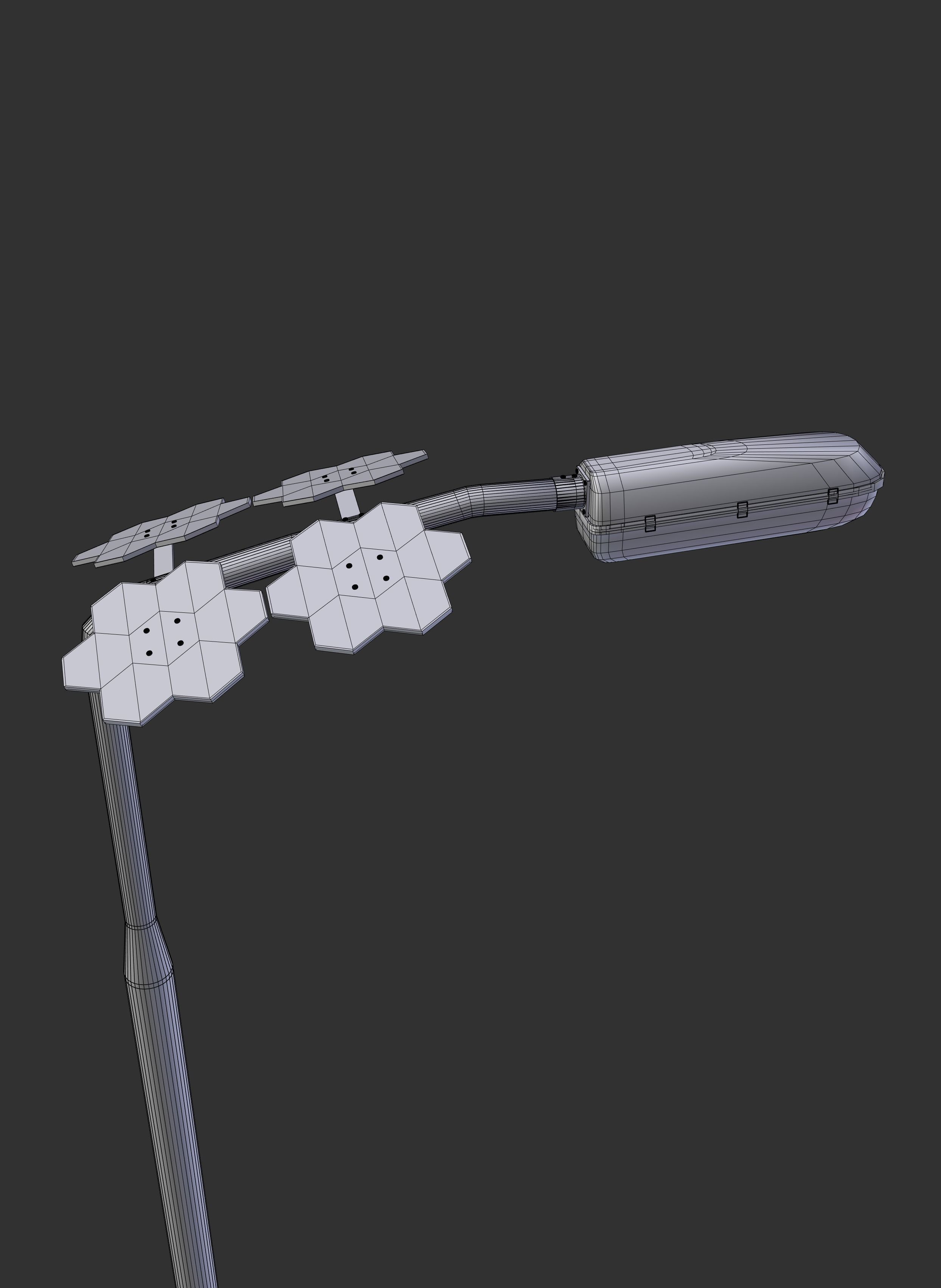 solar street light Low-poly 3D model_9