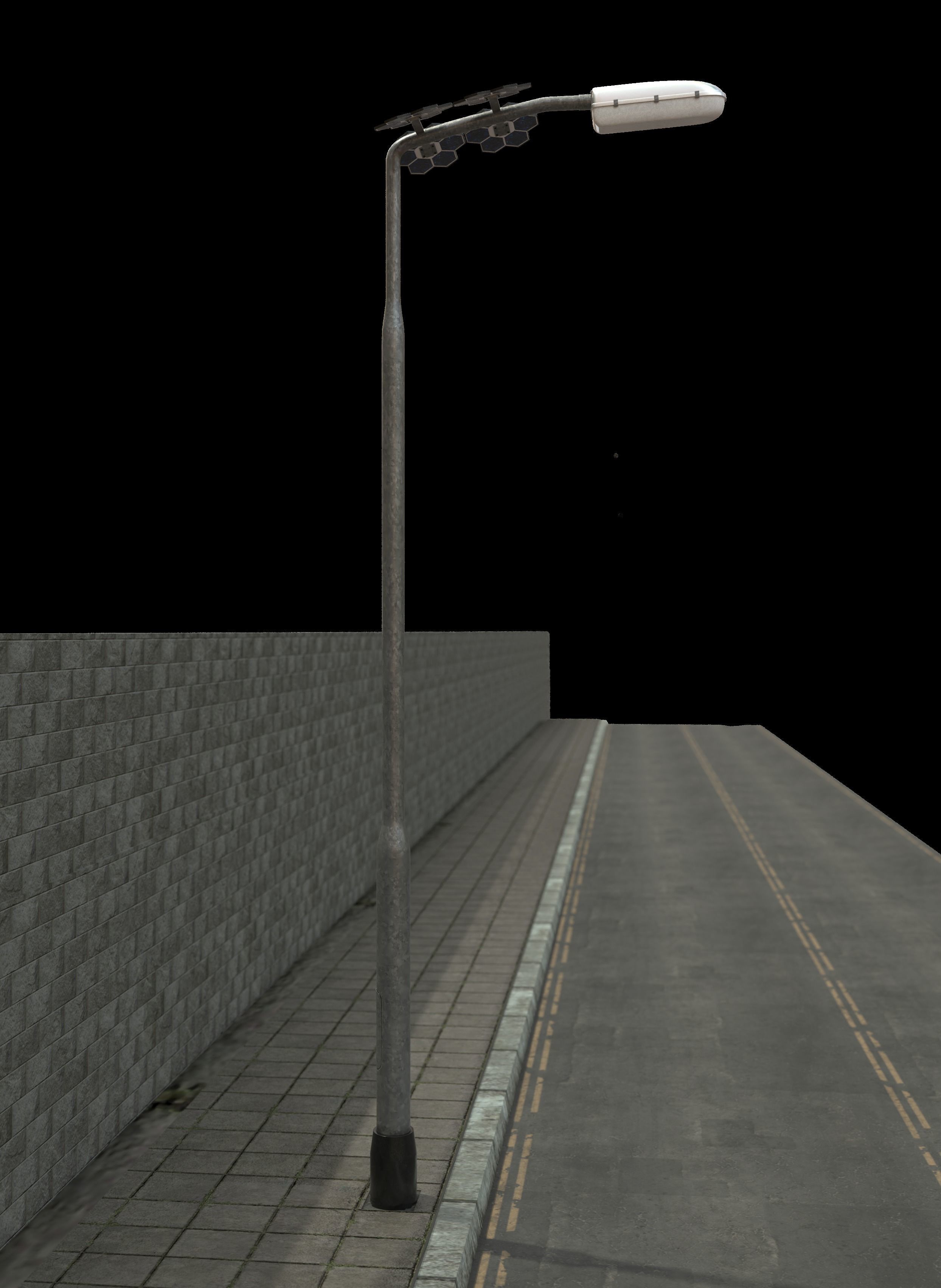 solar street light Low-poly 3D model_12