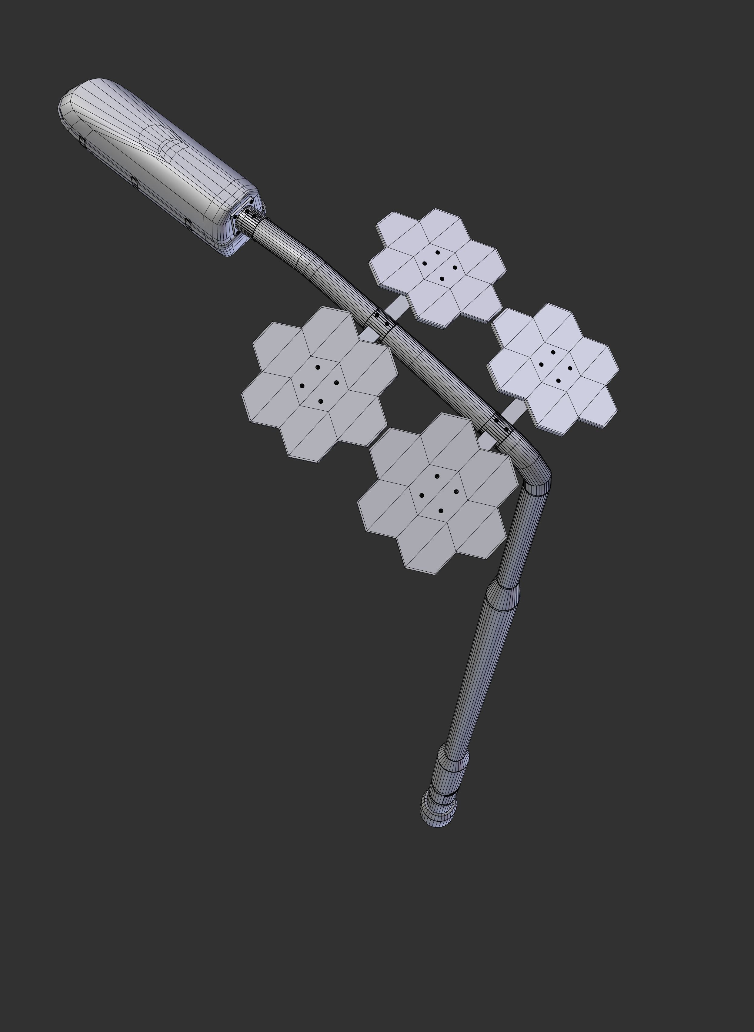 solar street light Low-poly 3D model_7