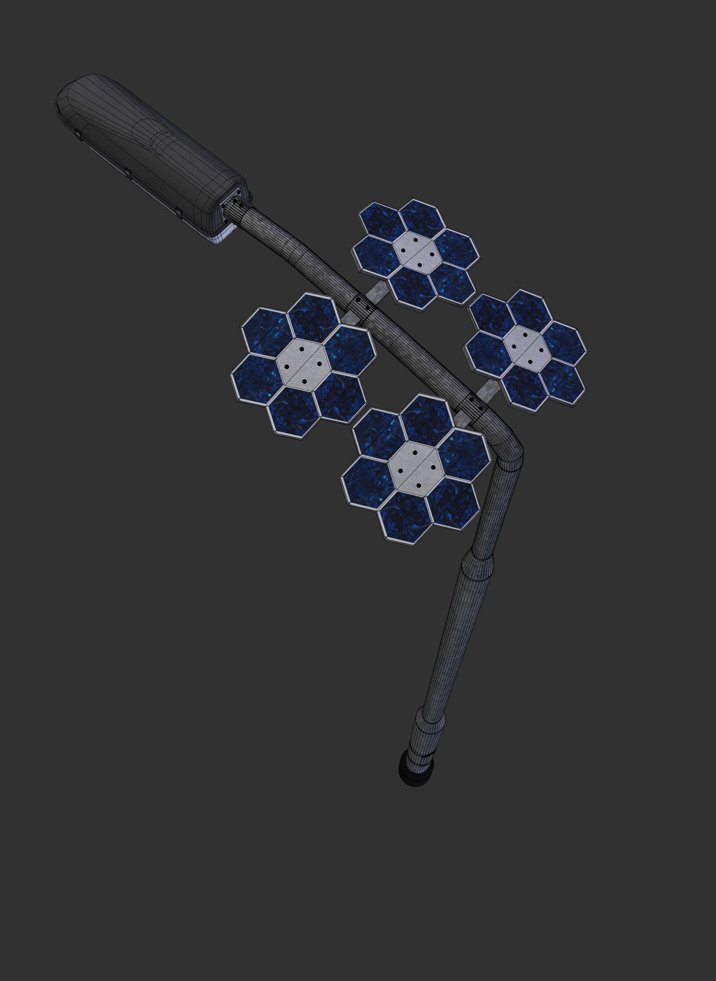 solar street light Low-poly 3D model_6