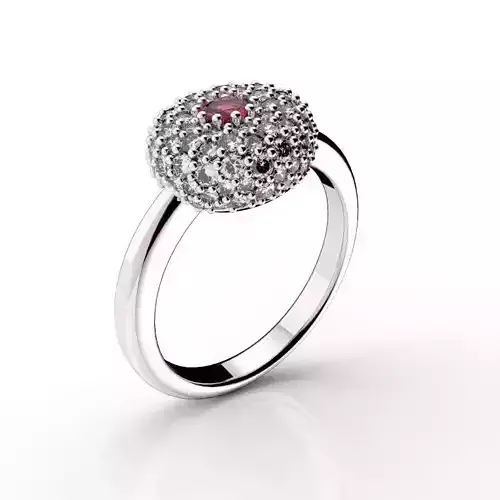 Brilliant Pave Solitaire Ring