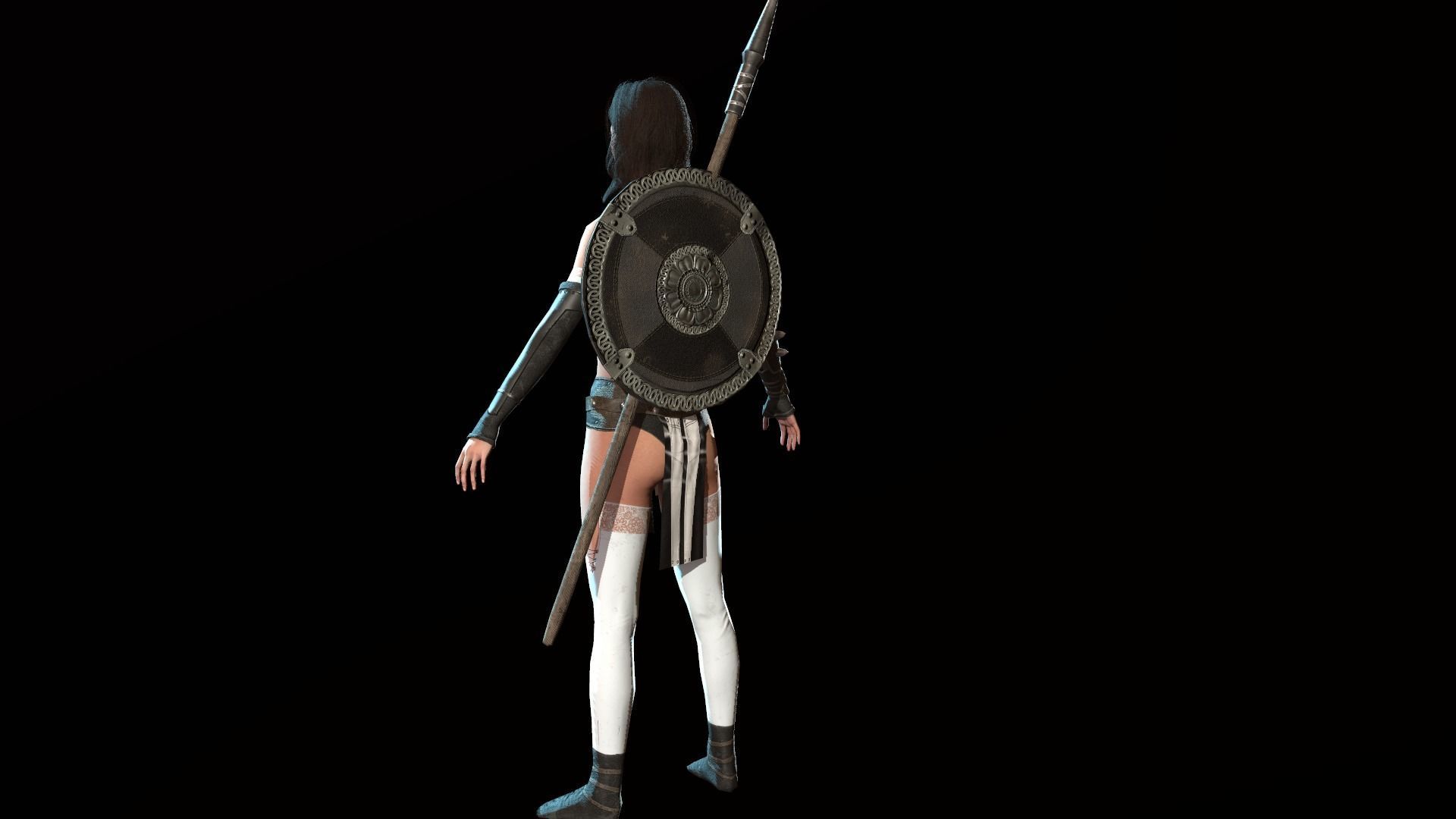 Defender Girl Low-poly 3D model_16