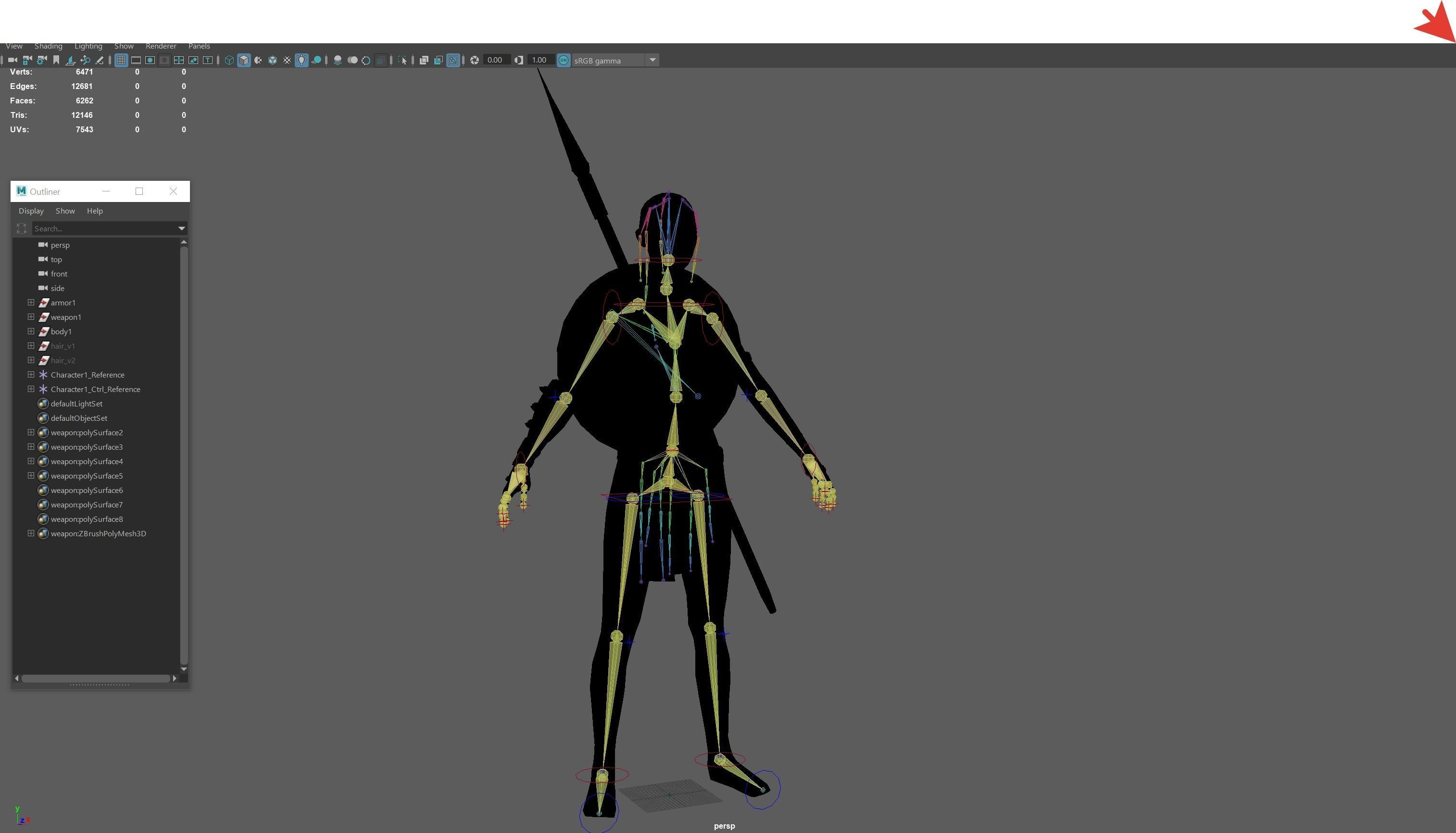 Defender Girl Low-poly 3D model_20