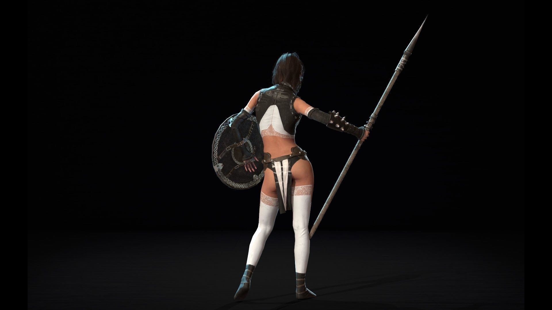 Defender Girl Low-poly 3D model_19
