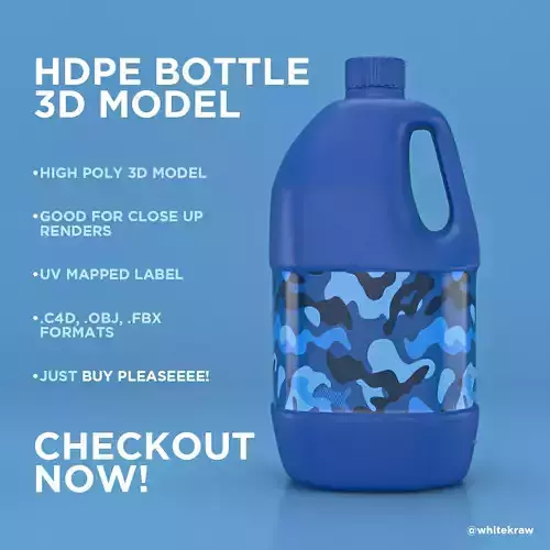 HDPE Plastic Bottle Can 3D model
