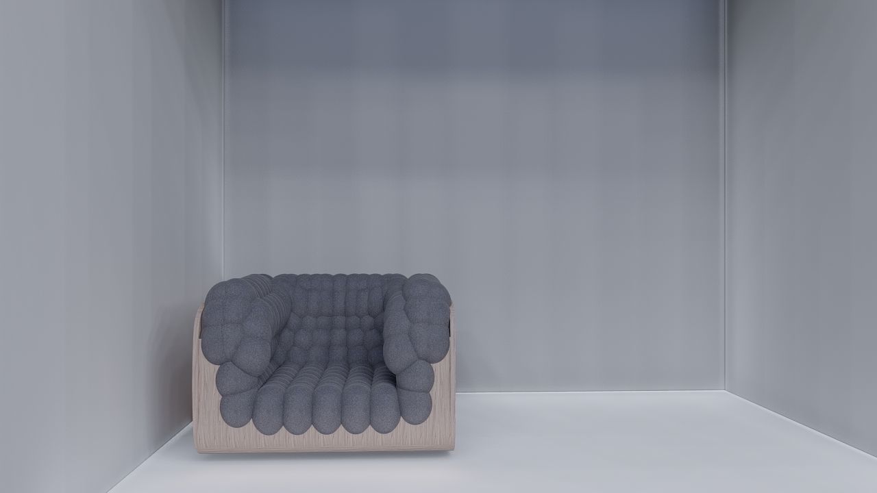 sofa 3D model chair with walls 3D model_1