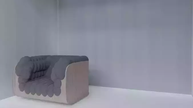 sofa 3D model chair with walls