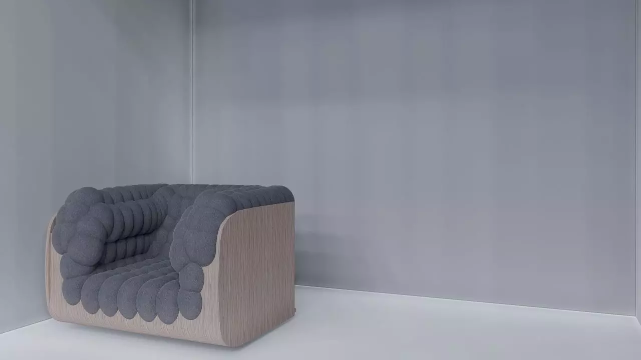 sofa 3D model chair with walls 3D model_0