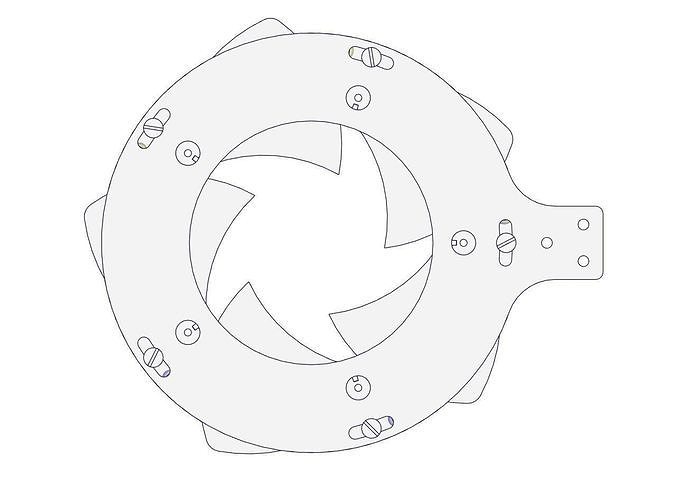 Rotating Mechanical iris-shutter mechanism-gear structure 3D print model