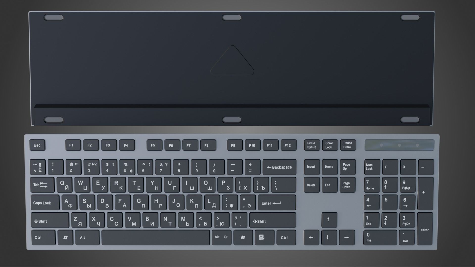 Slim keyboard Low-poly 3D model_3