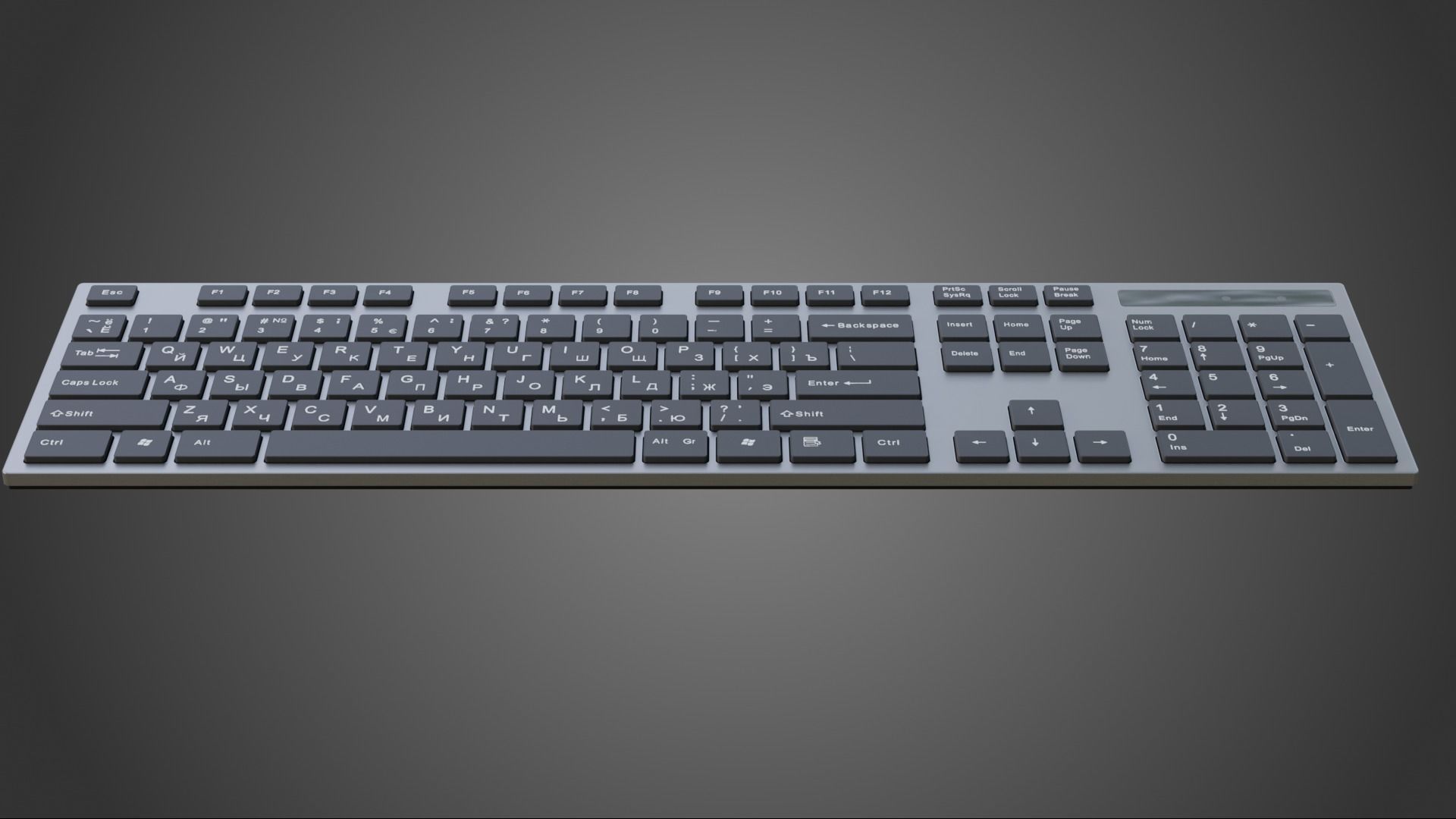 Slim keyboard Low-poly 3D model_1