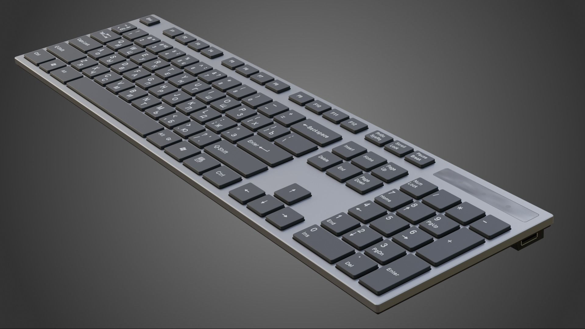 Slim keyboard Low-poly 3D model_2