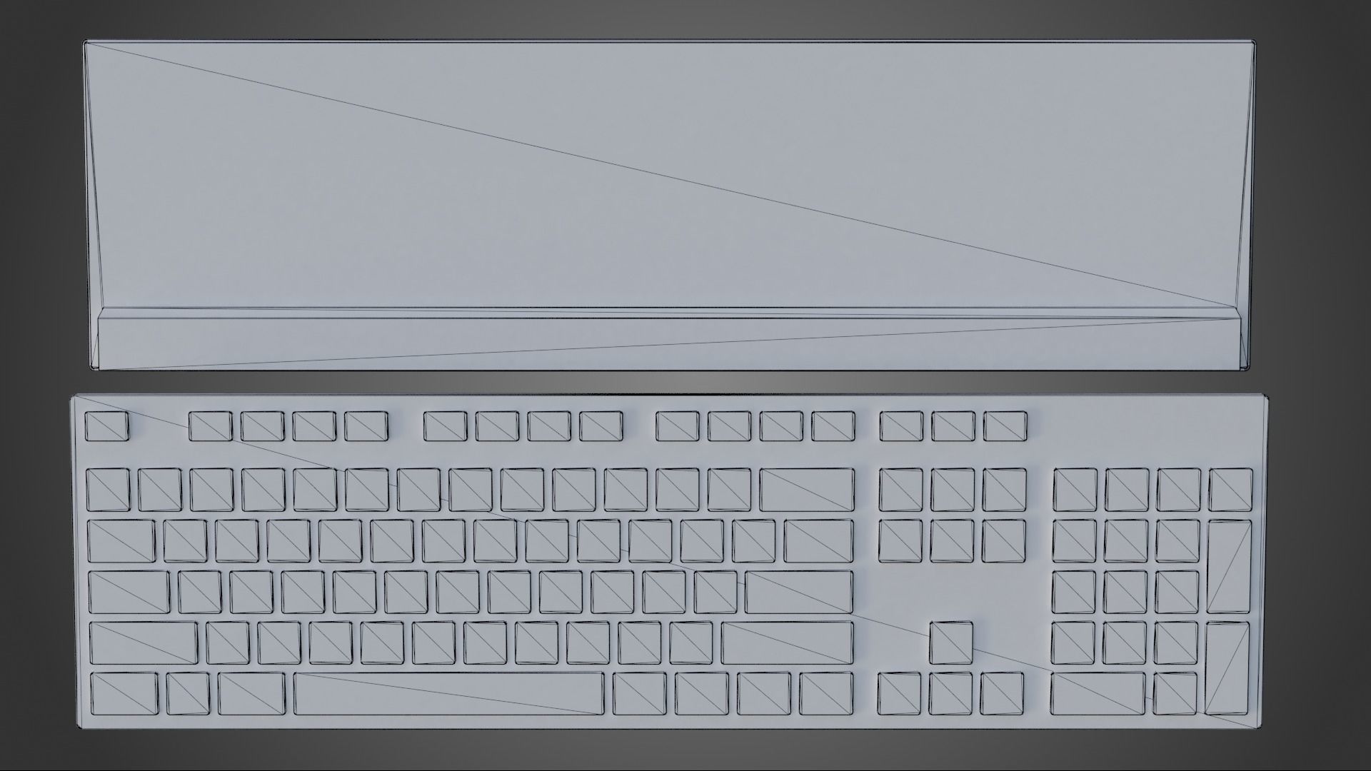 Slim keyboard Low-poly 3D model_4