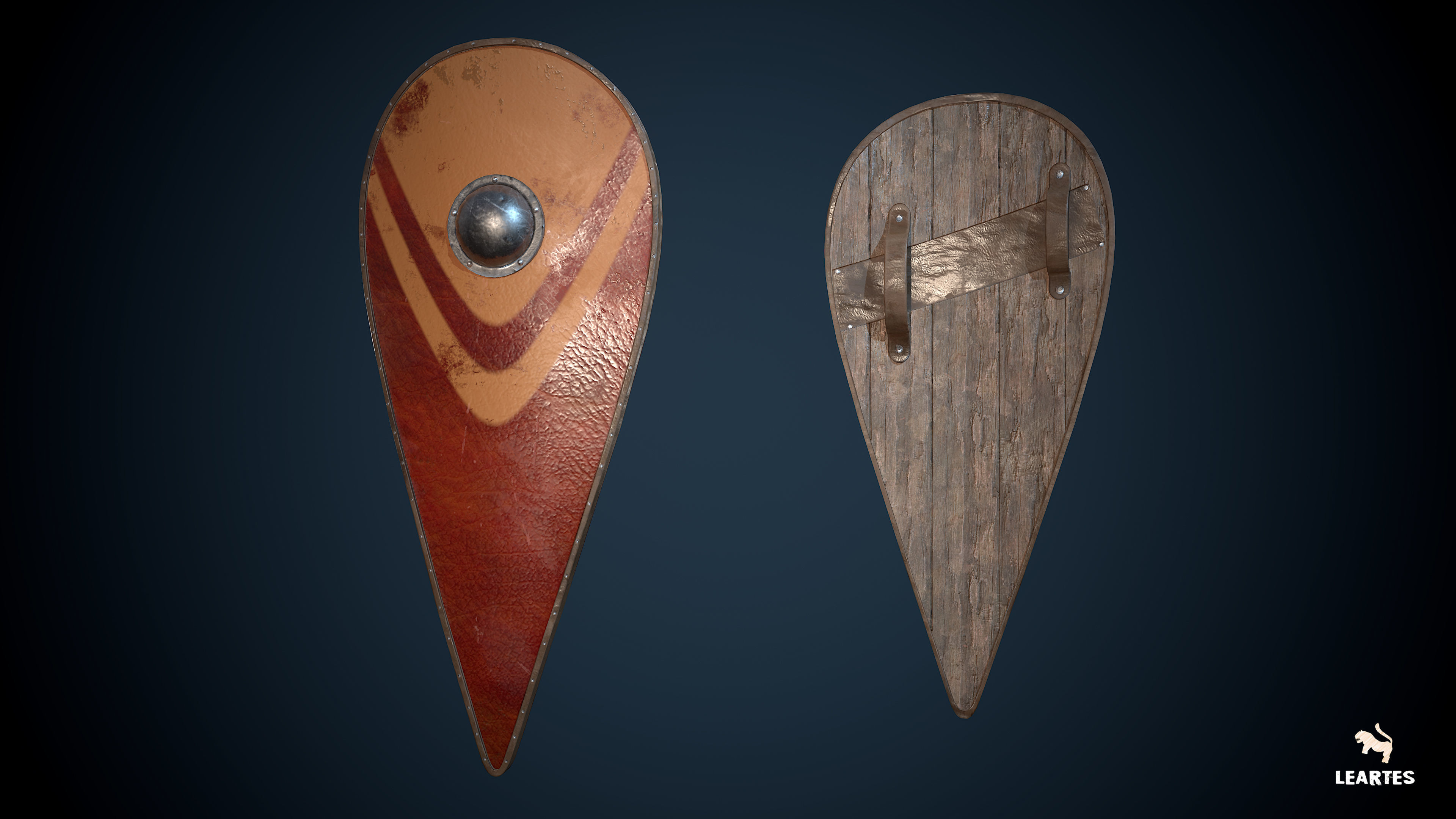 Medieval Viking Weapons and Shields Set Low-poly 3D model_10