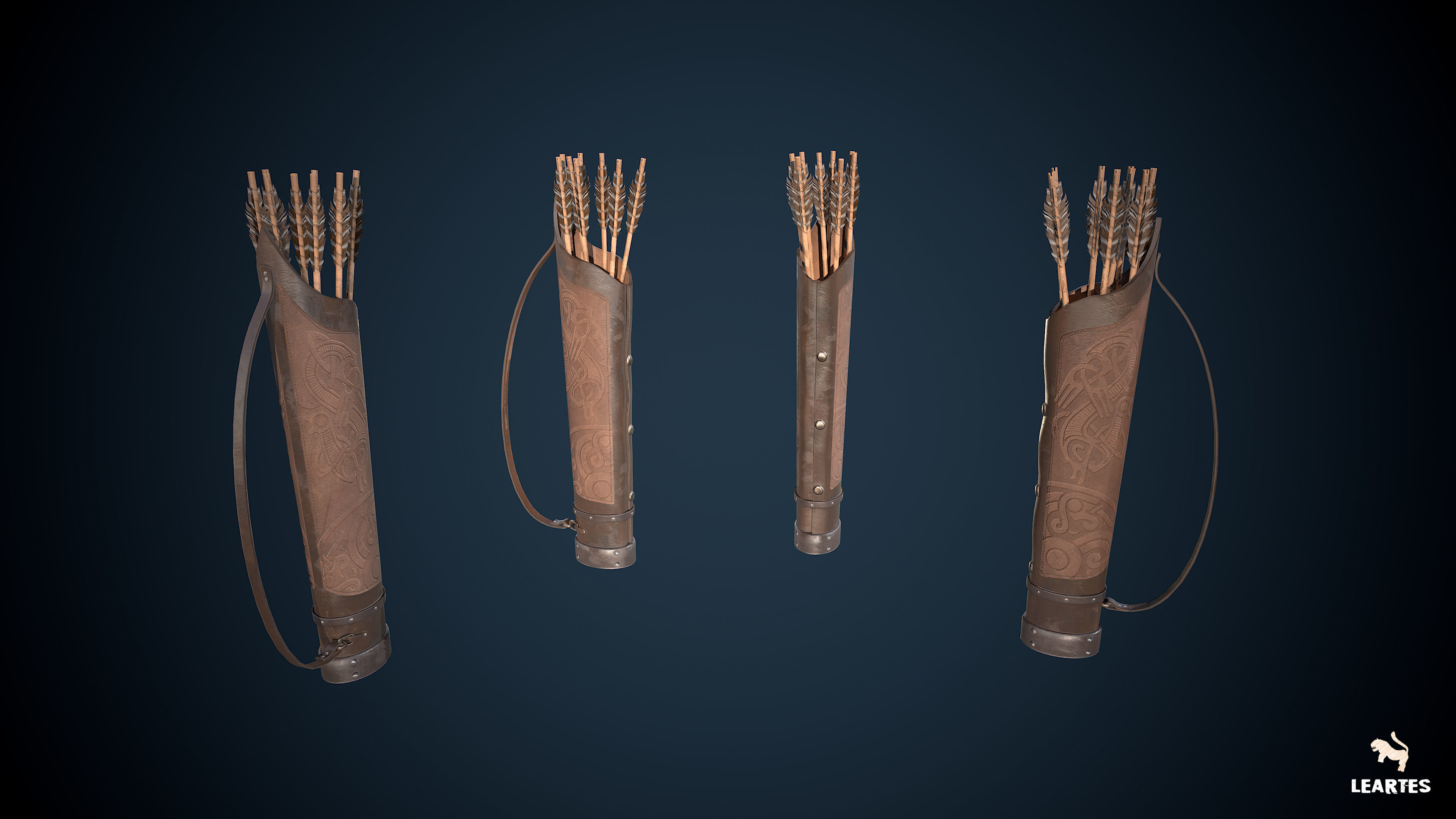 Medieval Viking Weapons and Shields Set Low-poly 3D model_17