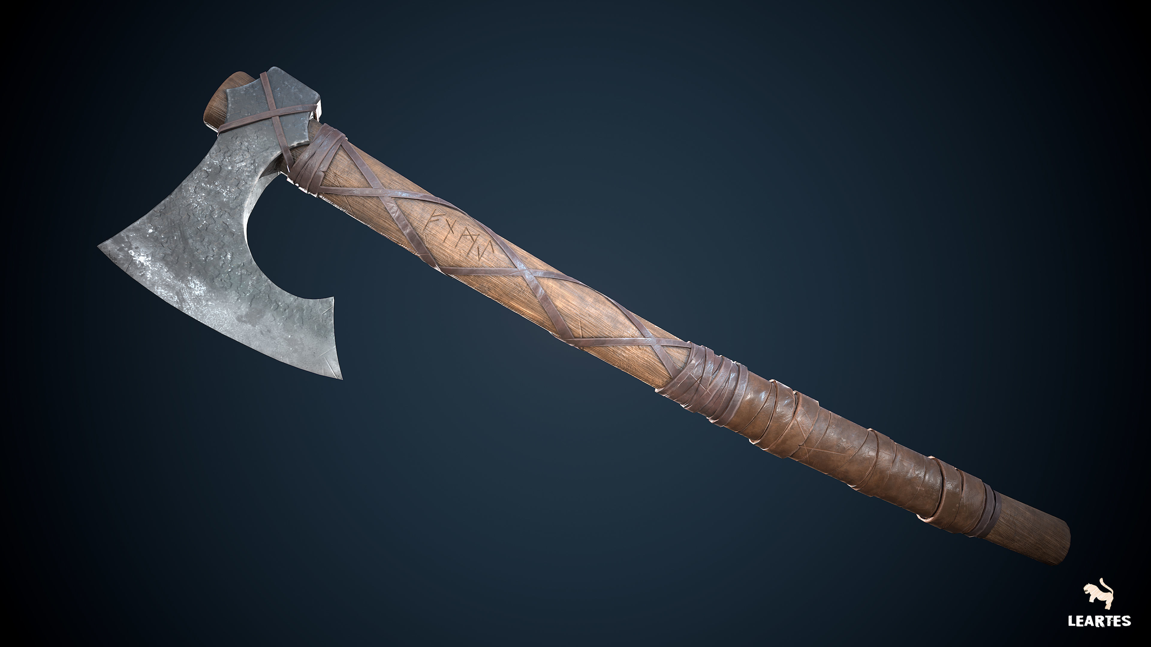 Medieval Viking Weapons and Shields Set Low-poly 3D model_4