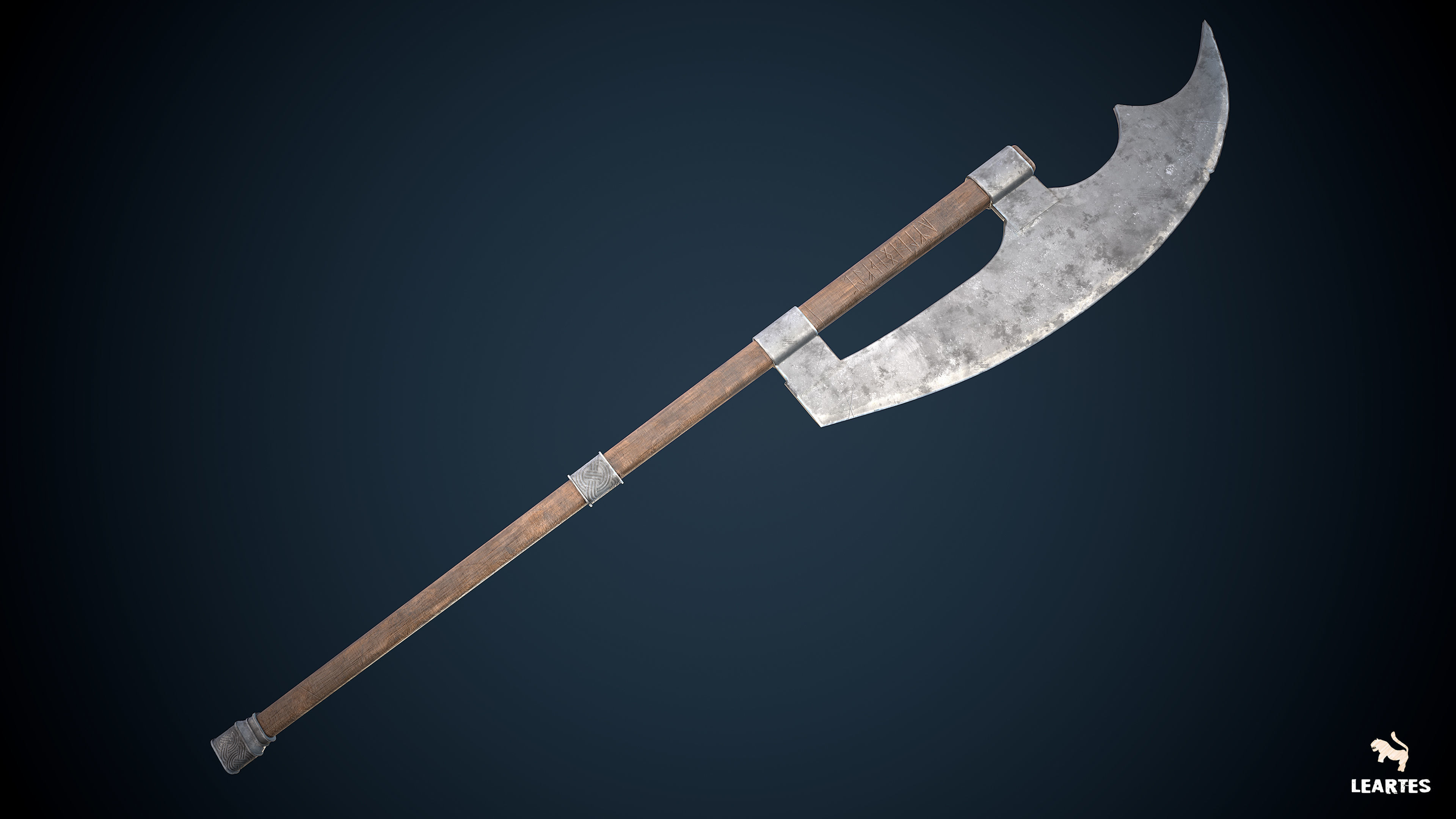 Medieval Viking Weapons and Shields Set Low-poly 3D model_6