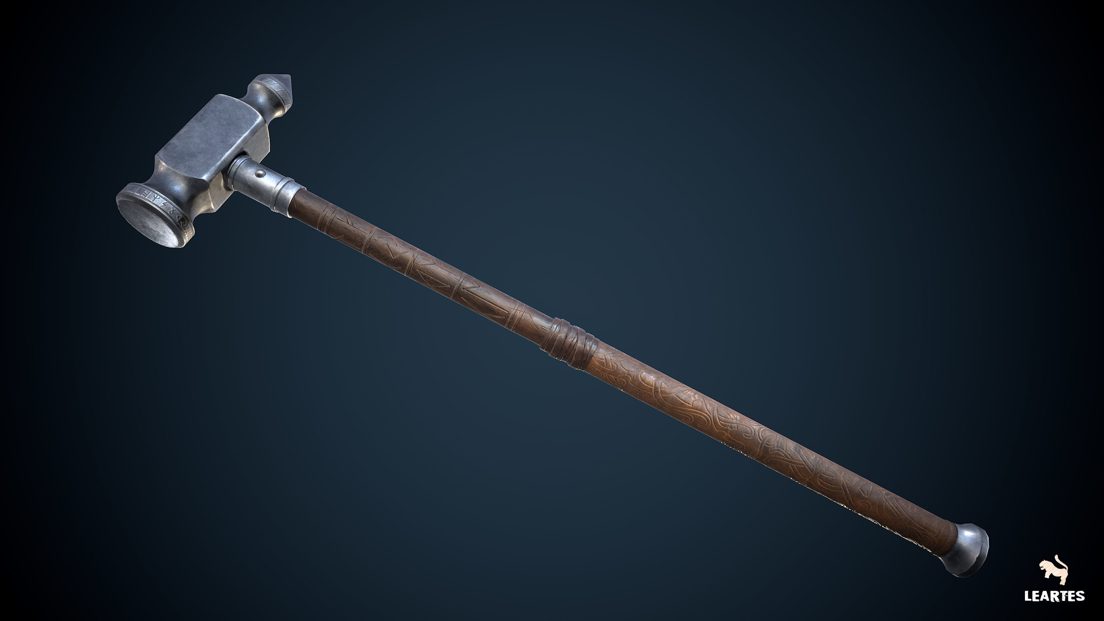 Medieval Viking Weapons and Shields Set Low-poly 3D model_30