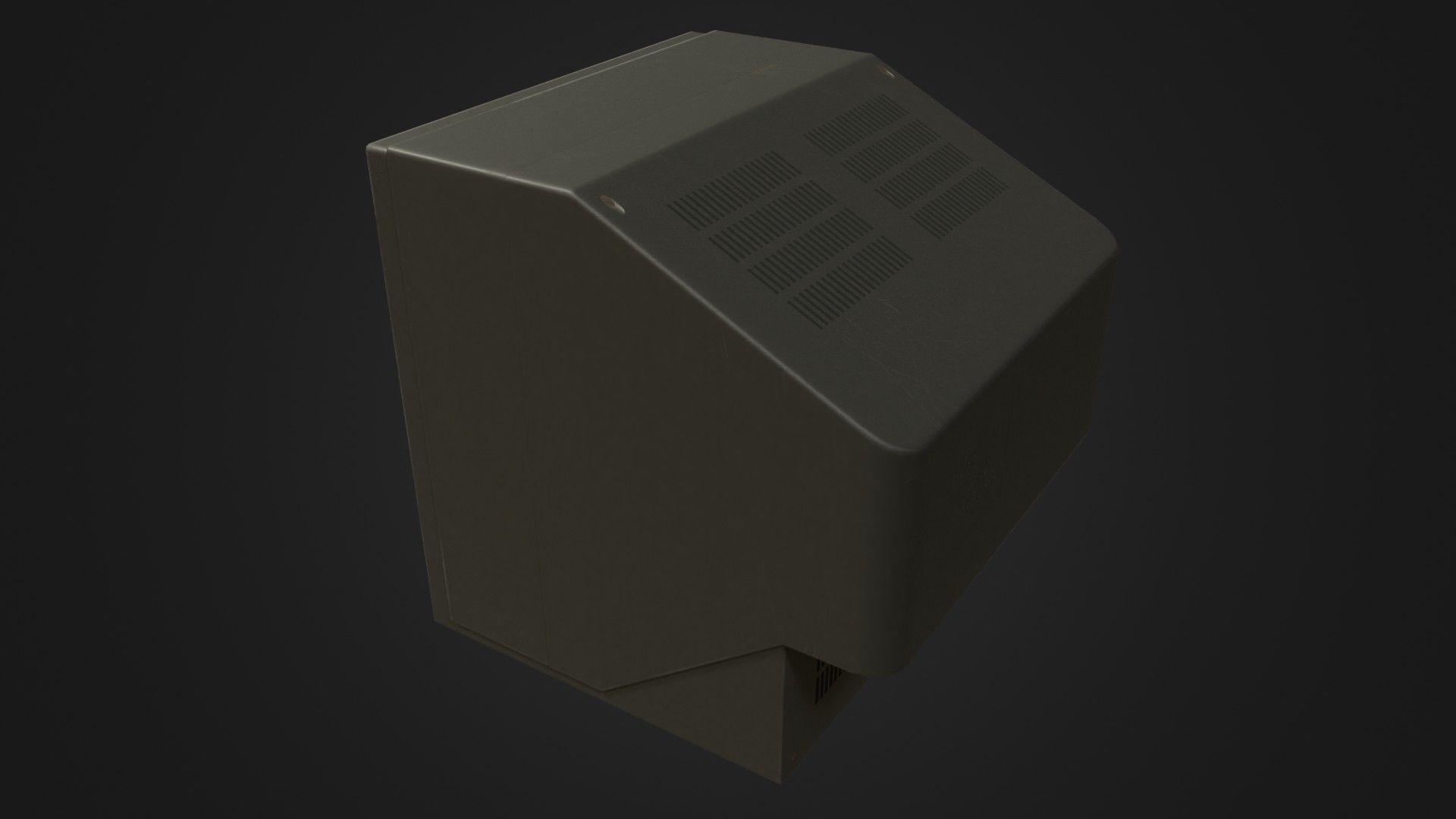 Old dirty CRT Tv Low-poly 3D model_29