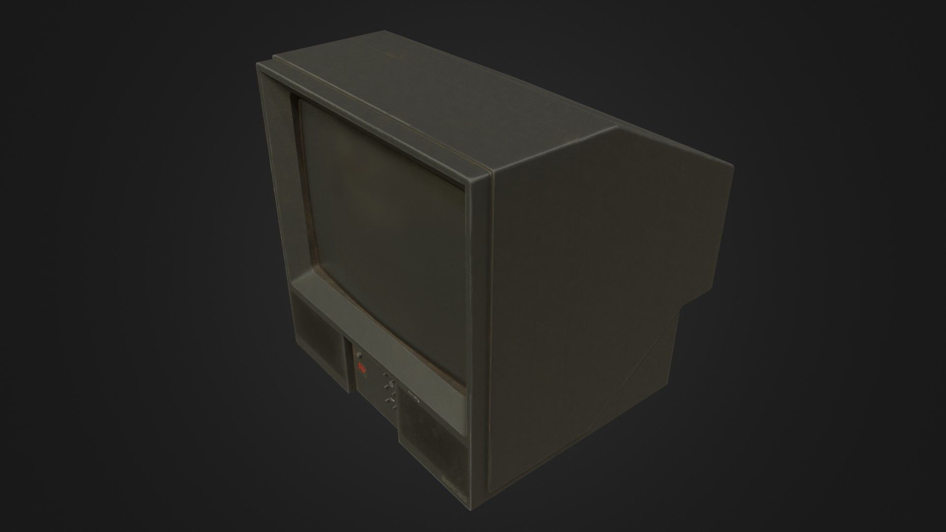 Old dirty CRT Tv Low-poly 3D model_37