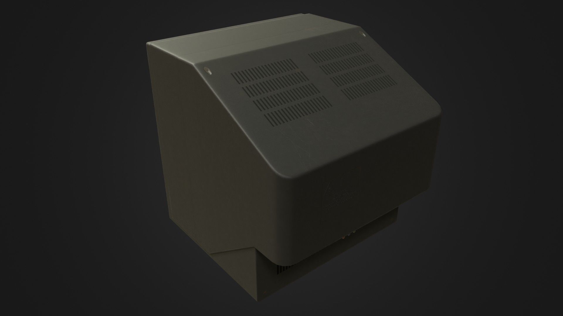 Old dirty CRT Tv Low-poly 3D model_27