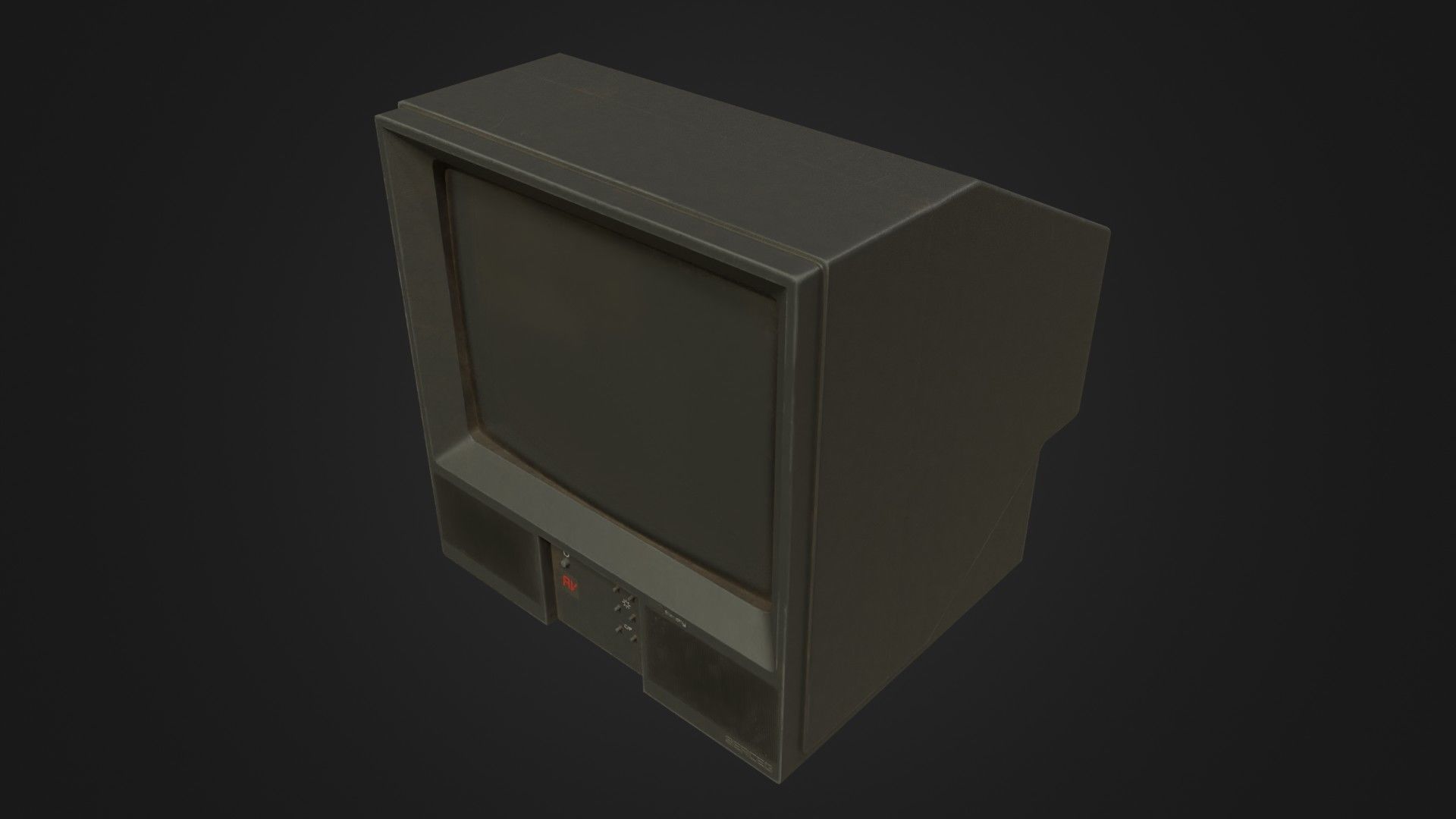 Old dirty CRT Tv Low-poly 3D model_38