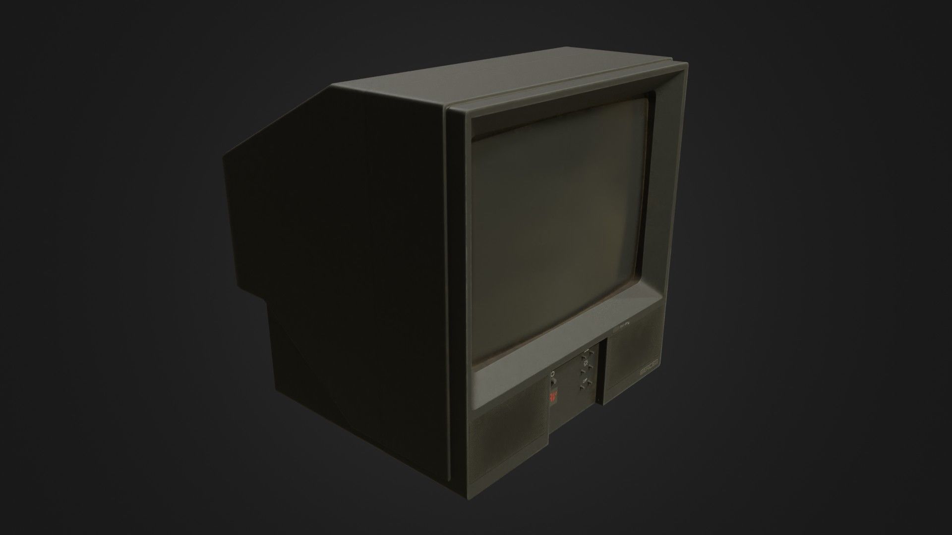 Old dirty CRT Tv Low-poly 3D model_8