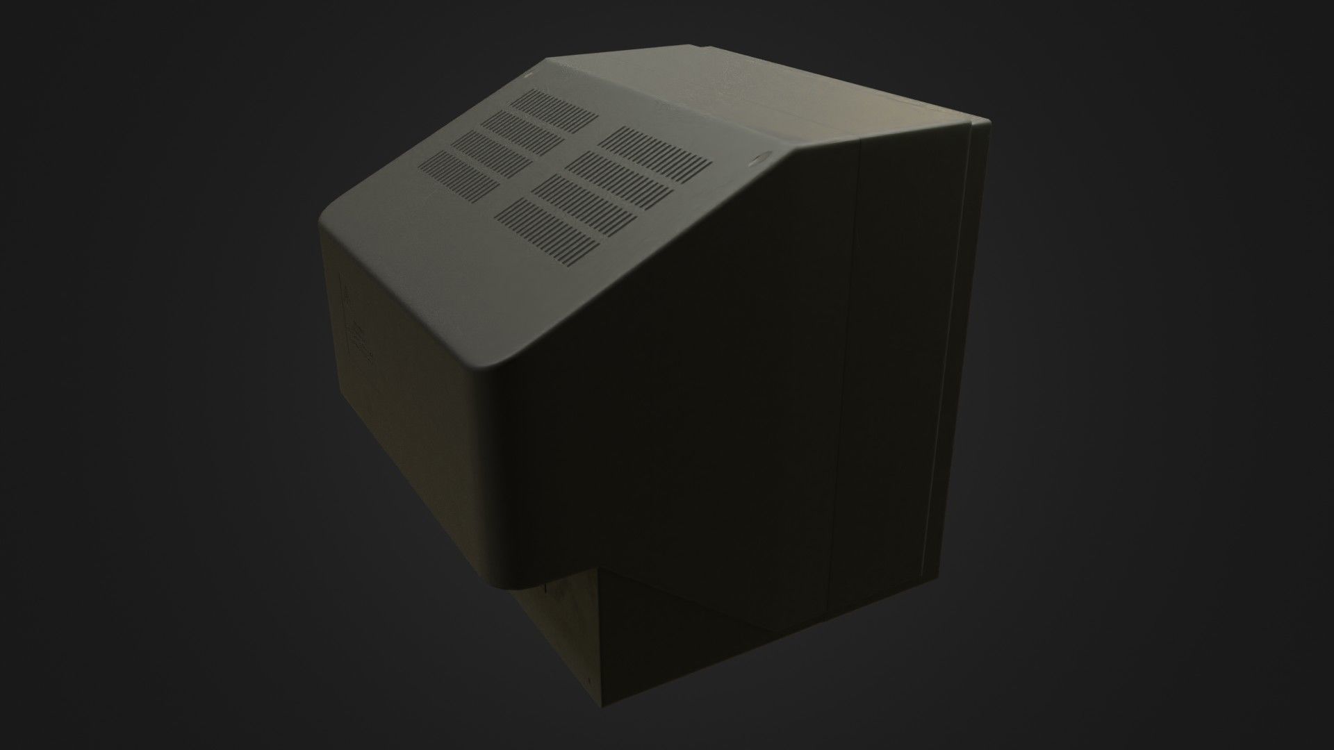 Old dirty CRT Tv Low-poly 3D model_16