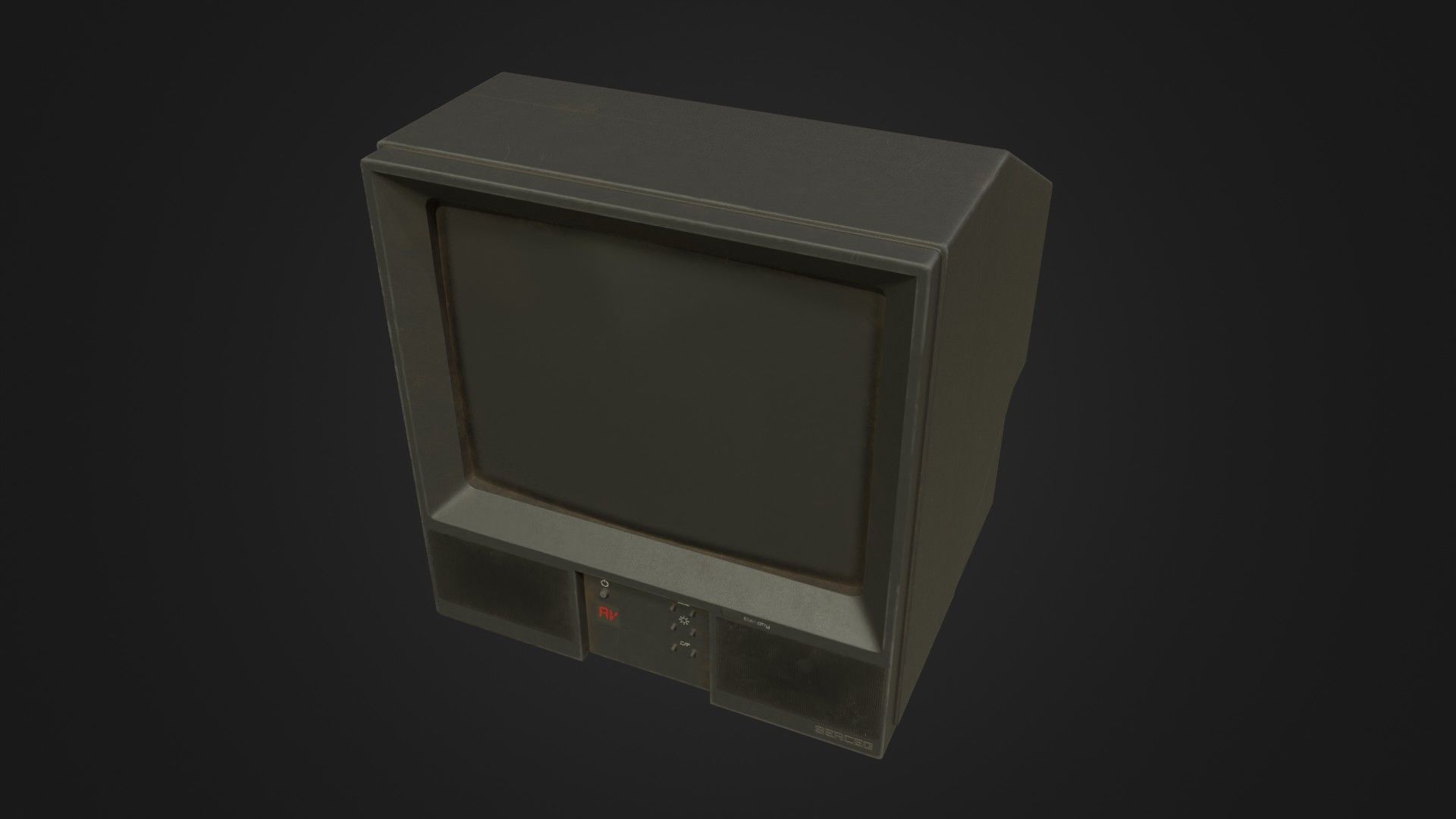 Old dirty CRT Tv Low-poly 3D model_40
