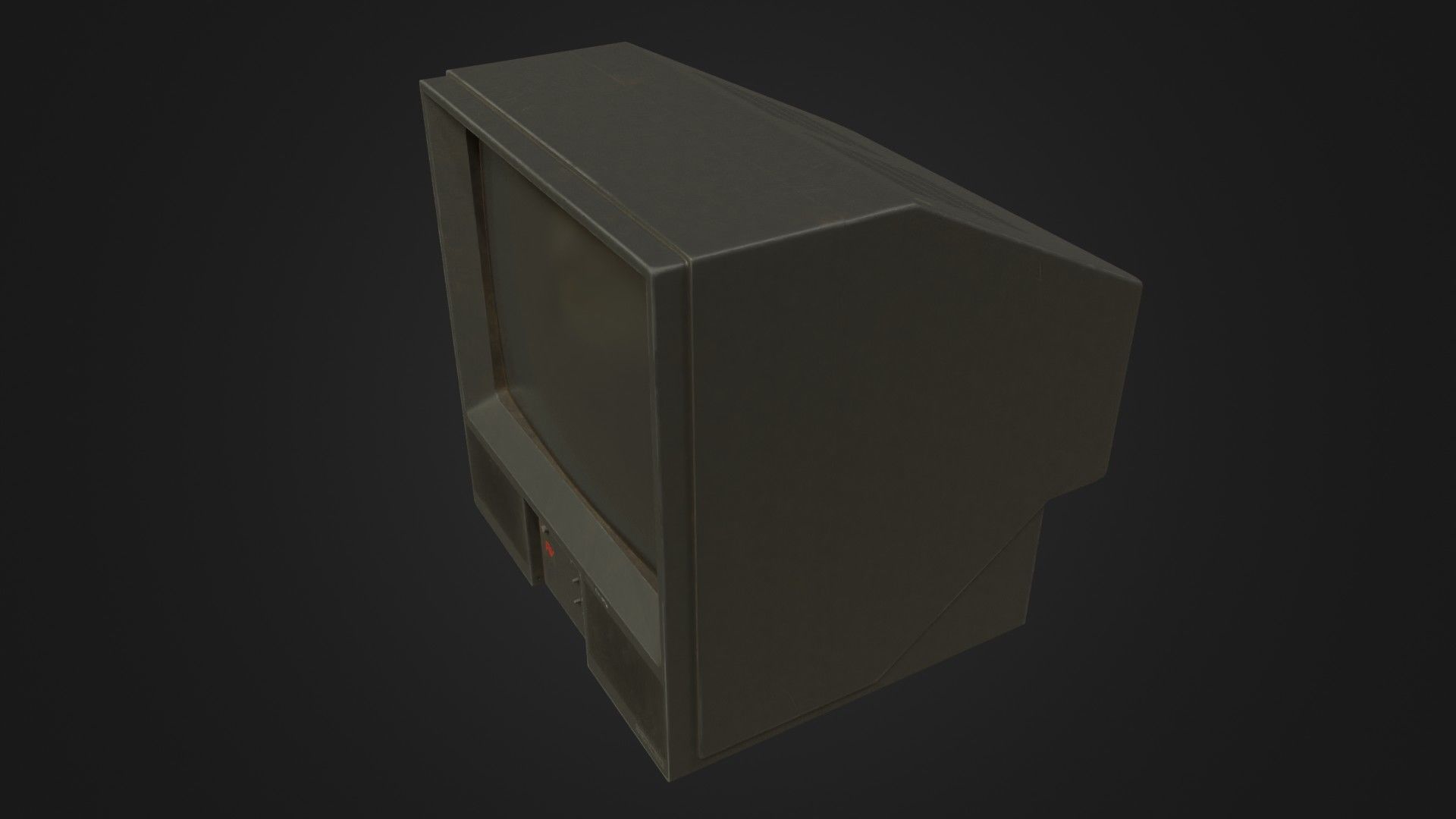Old dirty CRT Tv Low-poly 3D model_36
