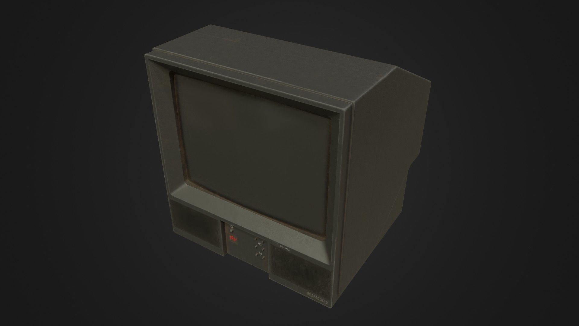 Old dirty CRT Tv Low-poly 3D model_39