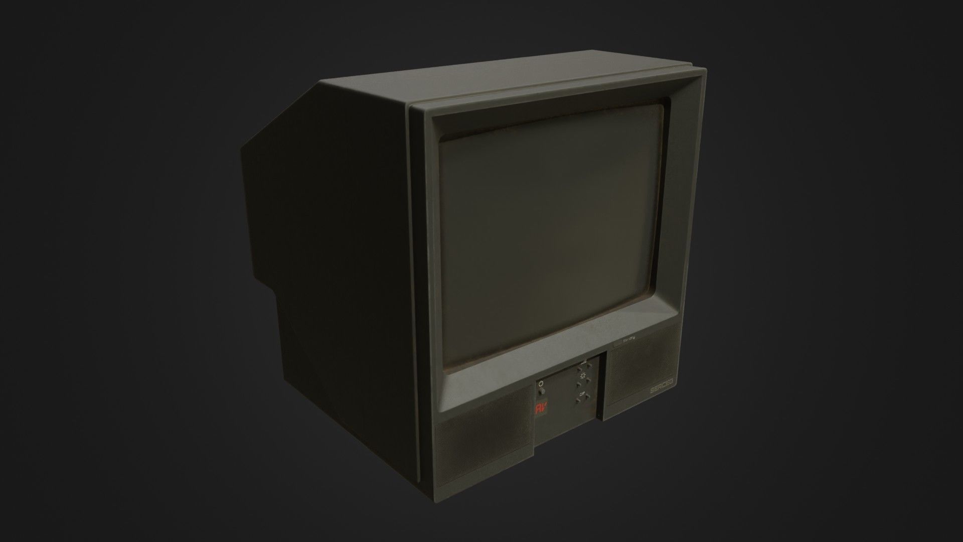 Old dirty CRT Tv Low-poly 3D model_7