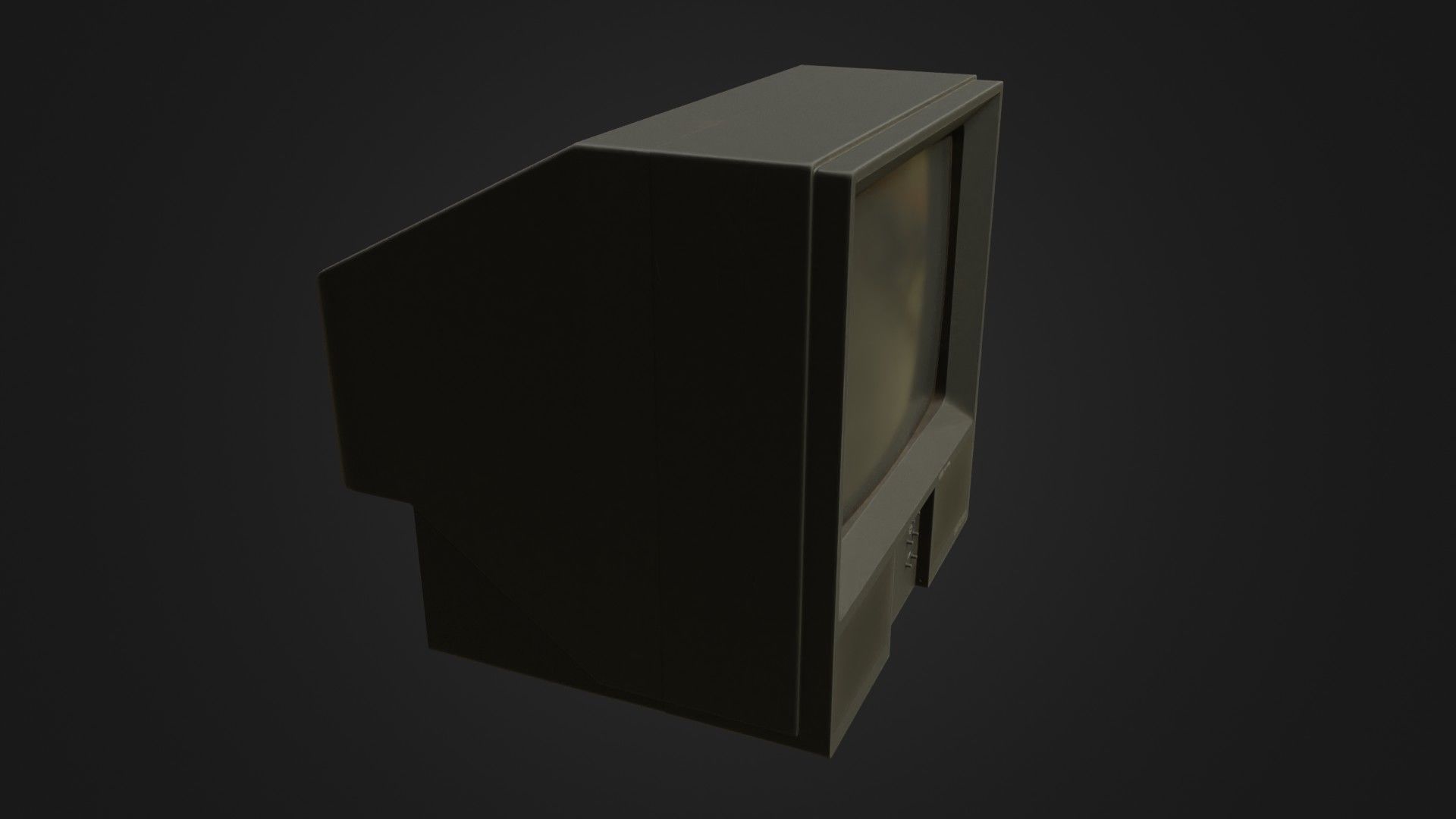 Old dirty CRT Tv Low-poly 3D model_10