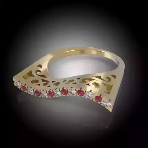 Beauty Sterling Silver Stylish Sail Ring Ornaments and Stones 