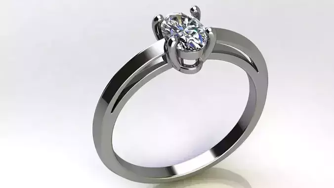 6x4 mm Oval Diamond Engagement Ring