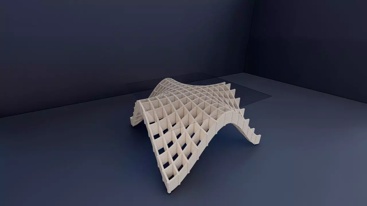 table 3d model stool made of paper 3D model_2